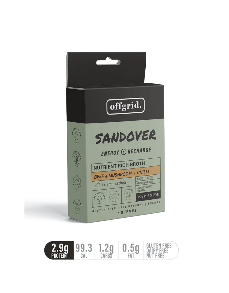 Offgrid Heat & Eat Meal - Sandover - Nutrient Rich Broth- 7 Serve Boxs