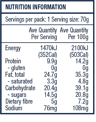 The Crafty Weka Bar 70g (Gluten Free)