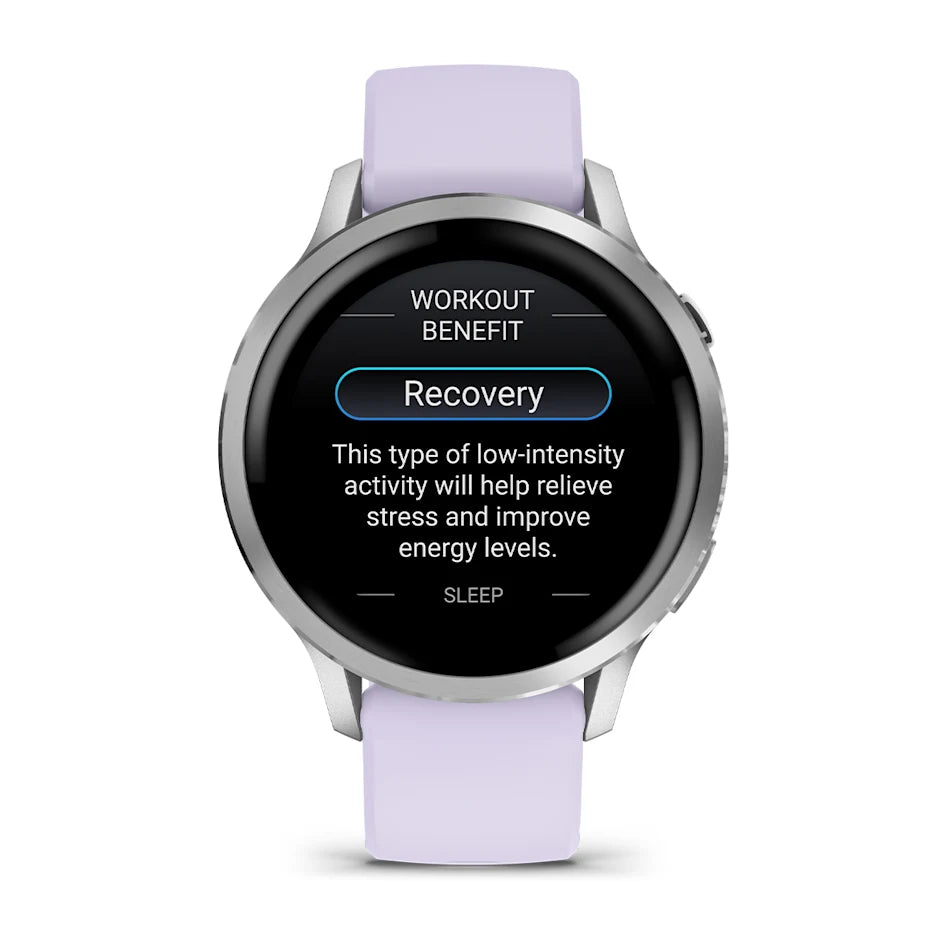 Garmin Venu 4 41mm - Silver with Periwinkle Silicone Band