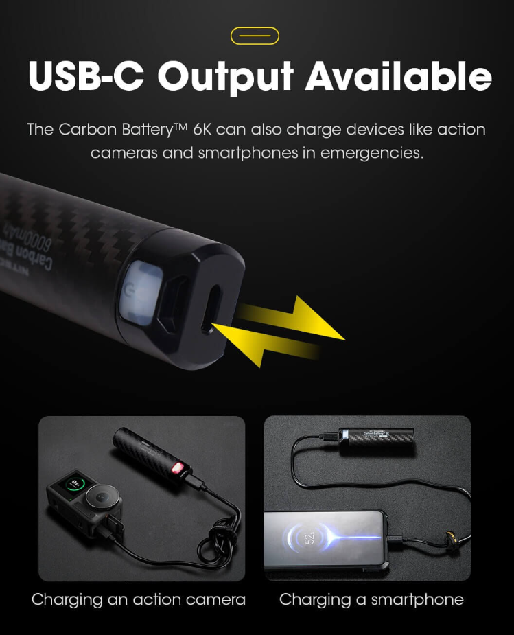 Nitecore Carbon Battery 6k Portable Power Bank