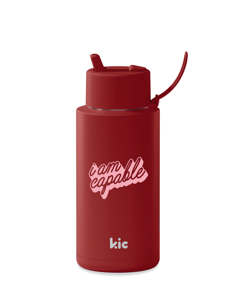 Frank Green 34oz Ceramic Reusable Bottle KIC w/ Flip Straw Lid
