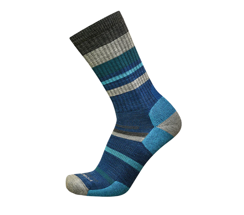 Point6 Merino Hiking Mixed Stripe Light Crew Sock