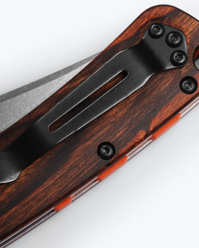Benchmade Crooked River Clip-point - Grey Aluminium & Wood