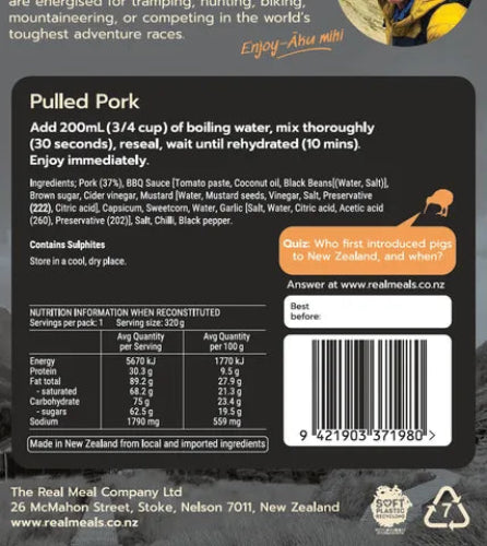 Real Meals Pulled Pork & Black Beans