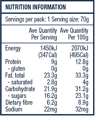 The Crafty Weka Bar 70g (Gluten Free)