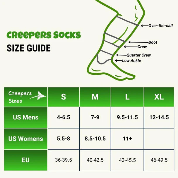 Creepers Merino Toe Socks - Boot Length