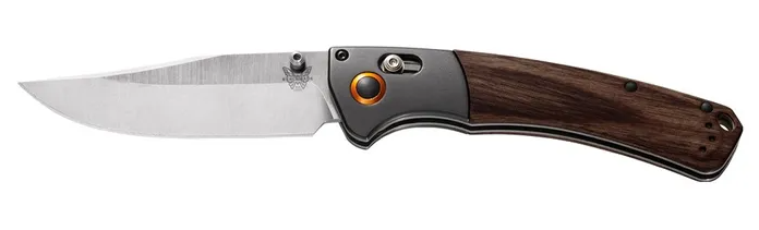 Benchmade Crooked River Clip-point - Grey Aluminium & Wood
