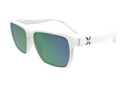 Hilx Nomad Rebel Sunglasses - Solid White w/ Green Mirror Polarized Lens | Gearshop NZ