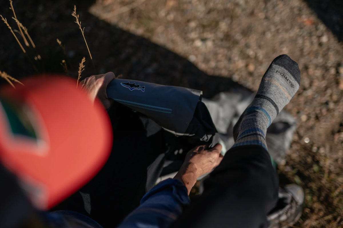 Point6 Merino Hiking Mixed Stripe Light Crew Sock