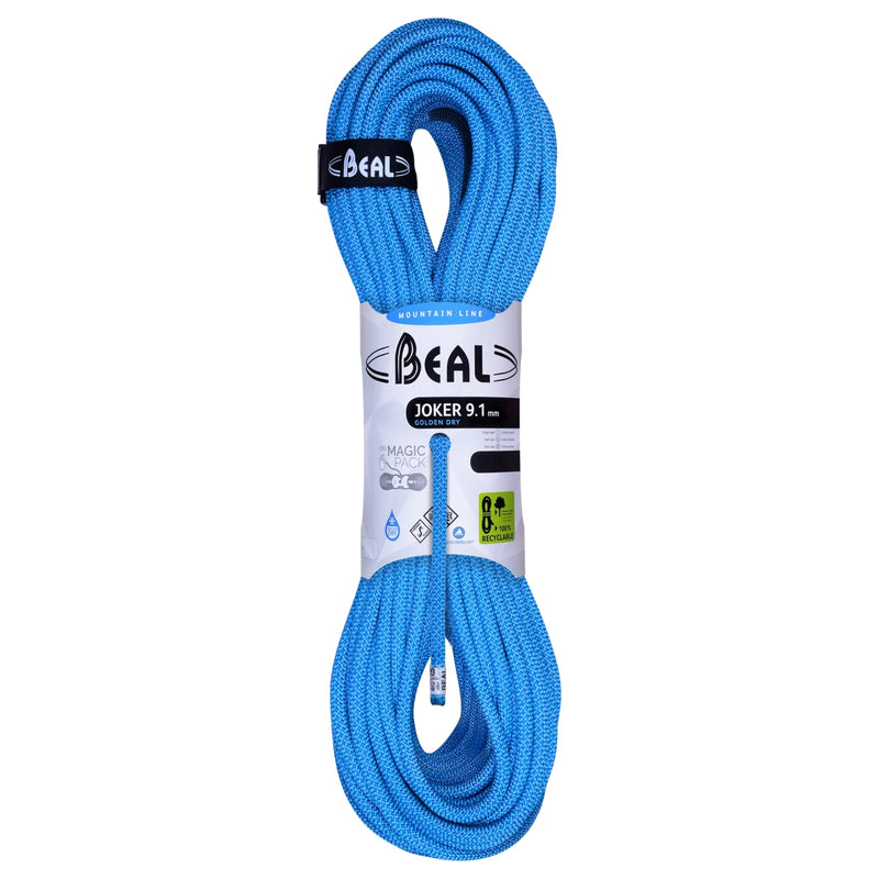 Beal Joker 9.1mm Unicore 60M Rope - Golden Dry - Blue
