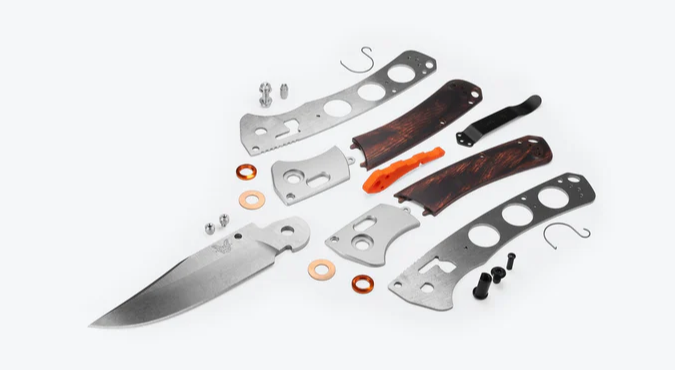 Benchmade Crooked River Clip-point - Grey Aluminium & Wood