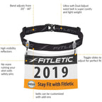 Fitletic Race 1 Number Belt - Black / Grey