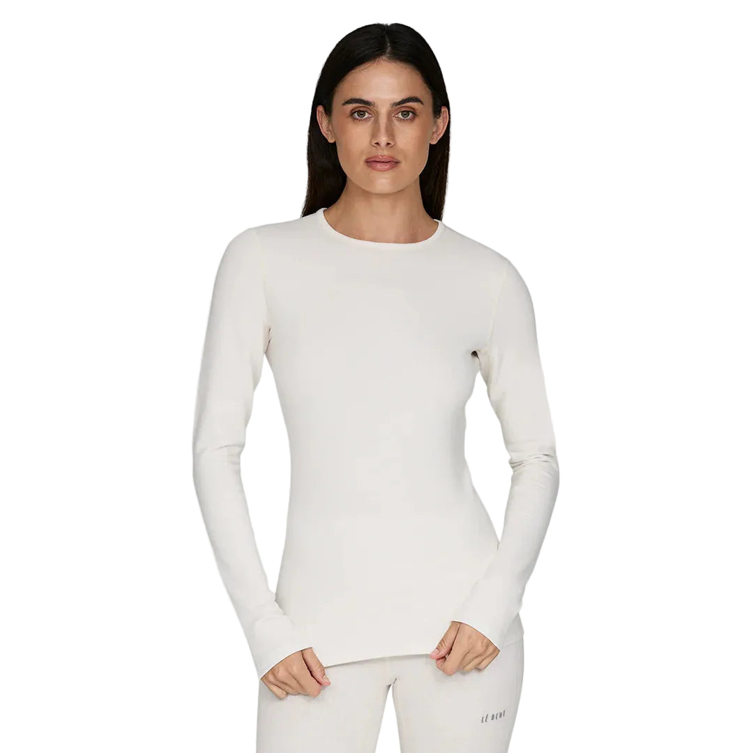 Le Bent Womens Heavyweight Grid Fleece Crew
