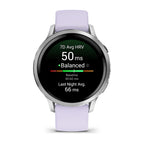 Garmin Venu 4 41mm - Silver with Periwinkle Silicone Band