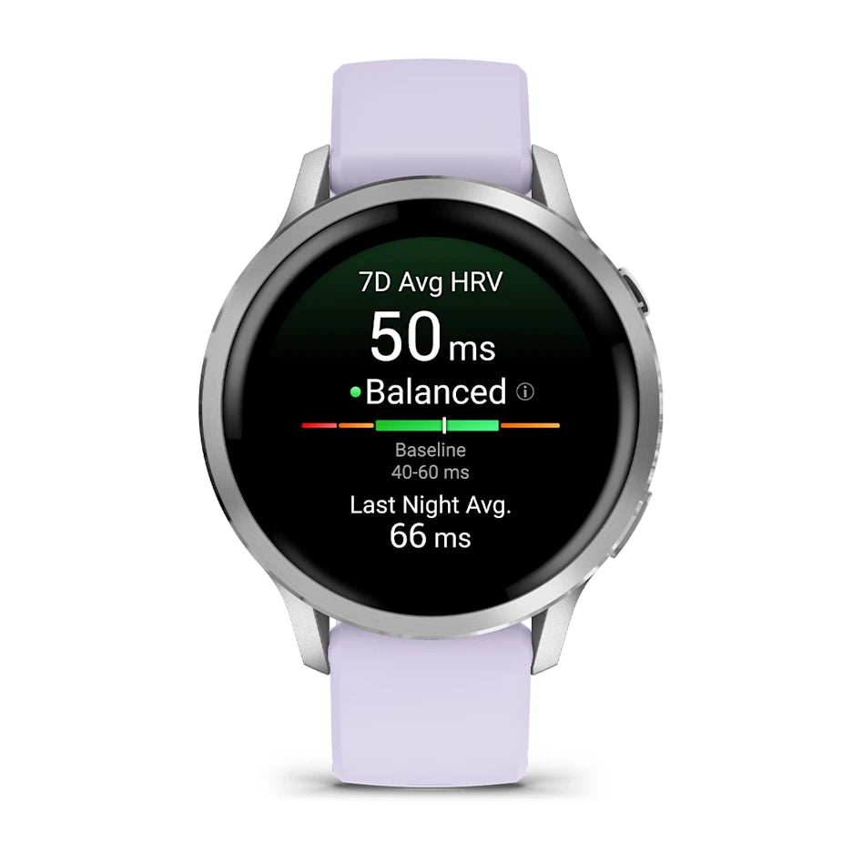 Garmin Venu 4 41mm - Silver with Periwinkle Silicone Band