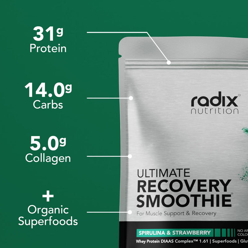 Radix Ultimate Post Workout Smoothie, Spirulina & Strawberry