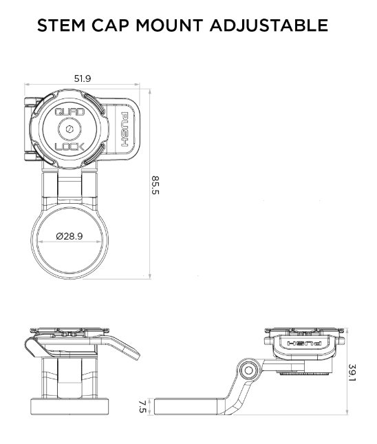 Quad Lock Bike Stem Cap Mounts