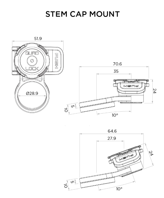 Quad Lock Bike Stem Cap Mounts