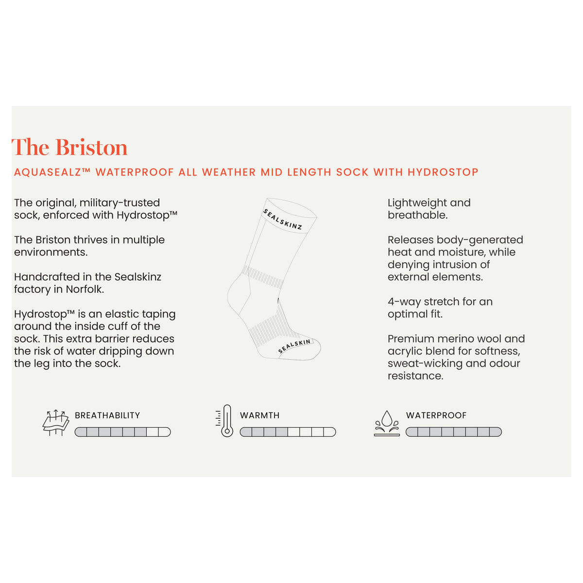 Sealskinz Briston Waterproof Sock
