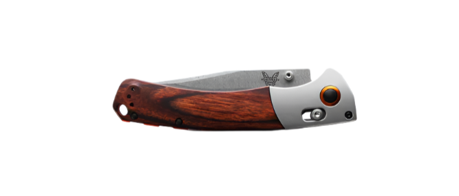 Benchmade Crooked River Clip-point - Grey Aluminium & Wood