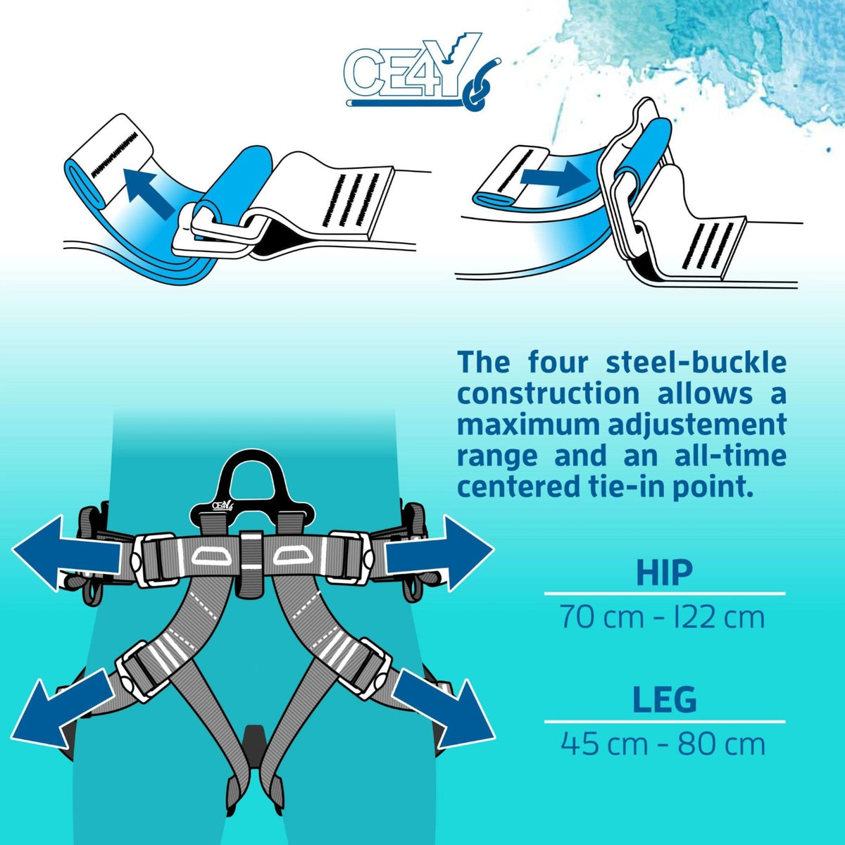 CE4Y Comfy Canyon V2 Harness - Blue Lime