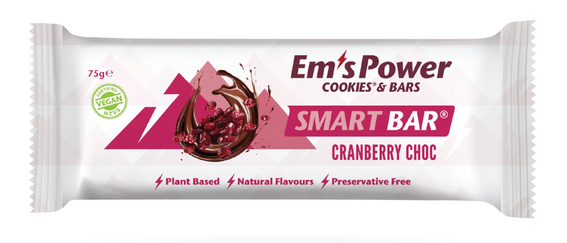 Em's Power Cookie Bars, Chocolate Cranberry Craze
