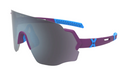Hilx Kinetik Savage Sunglasses - Large - Matte Purple/Blue w/ Silver Lens | Gearshop NZ