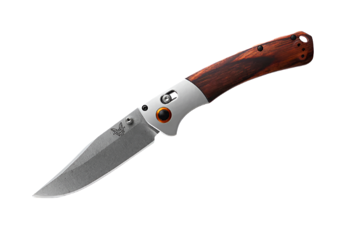 Benchmade Crooked River Clip-point - Grey Aluminium & Wood