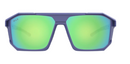 Hilx Kinetik Juggernaut Sunglasses - Matte Blue w/ Green Polarized Lens | Gearshop NZ