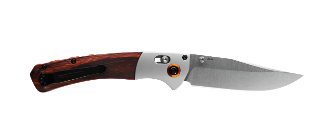 Benchmade Crooked River Clip-point - Grey Aluminium & Wood