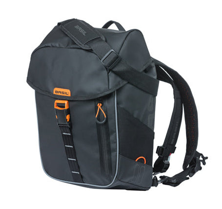 Basil Miles Tarpulin Daypack Bicycle Bag 17L Black Orange