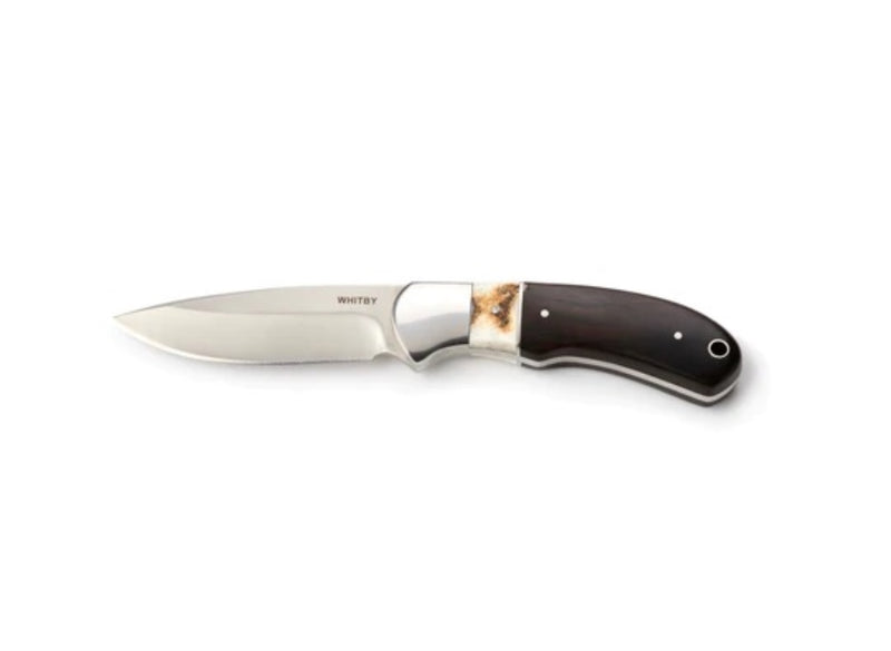 Whitby Staghorn & Ebony Knife with Sheath 8.9cm