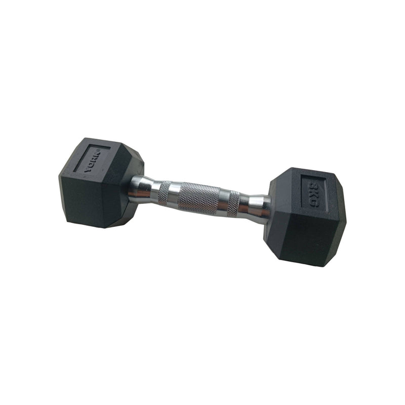 York Hexagonal Rubber Dumbbell