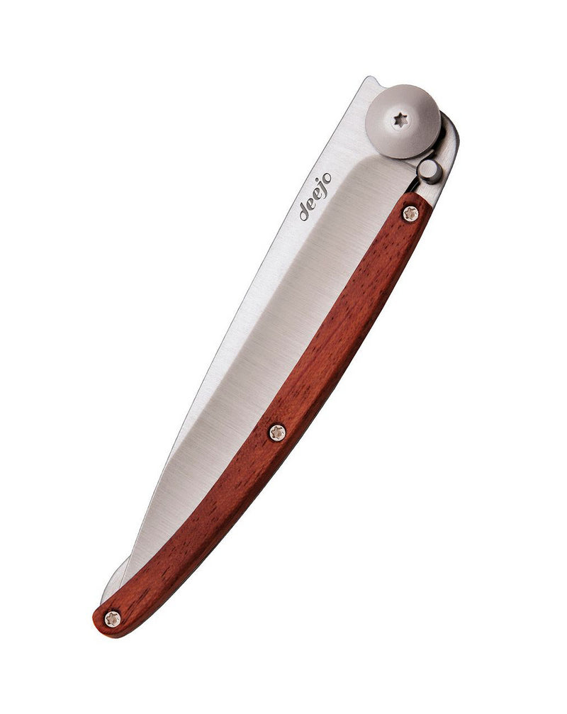 Deejo Wood 37g Knife with Coral Handle