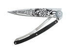 Deejo Tattoo 37g Knife with Ebony Handle, Biker