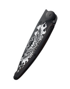Deejo Black 37g Knife with Ebony Handle, Angels