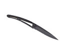 Deejo Serrated Black 37g Knife with Carbon Fibre Handle
