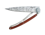Deejo Tattoo 37g Knife with Coral Handle, Manuscript