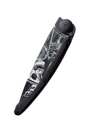 Deejo Black 37g Knife with Ebony Handle, Ride or Die