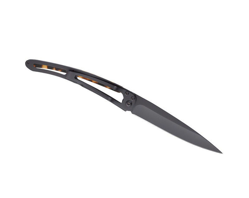 Deejo Black 37g Knife with Tortoiseshell Handle, Tiger