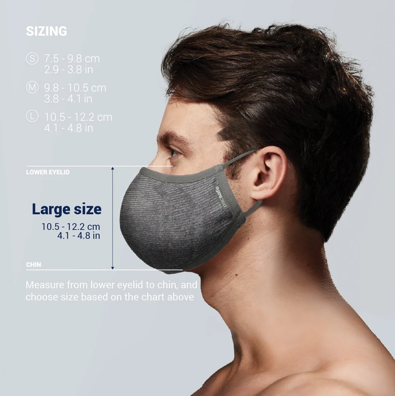 Pacsafe Face Mask, Silver ION, Silver Grey