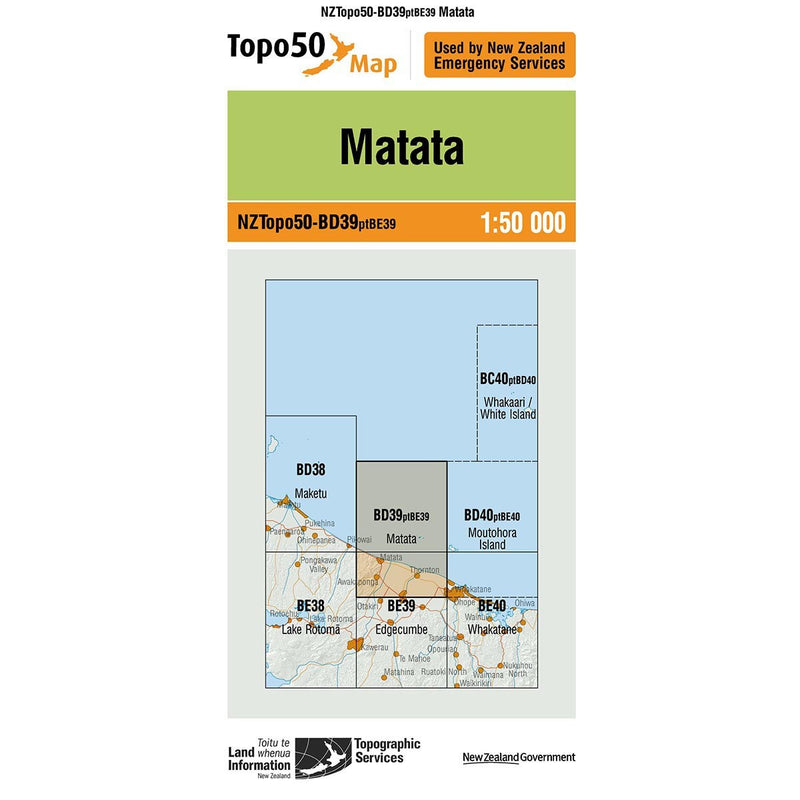 Matakohe Map NZ Topo 50 Map BD39 Matata | Gearshop NZ