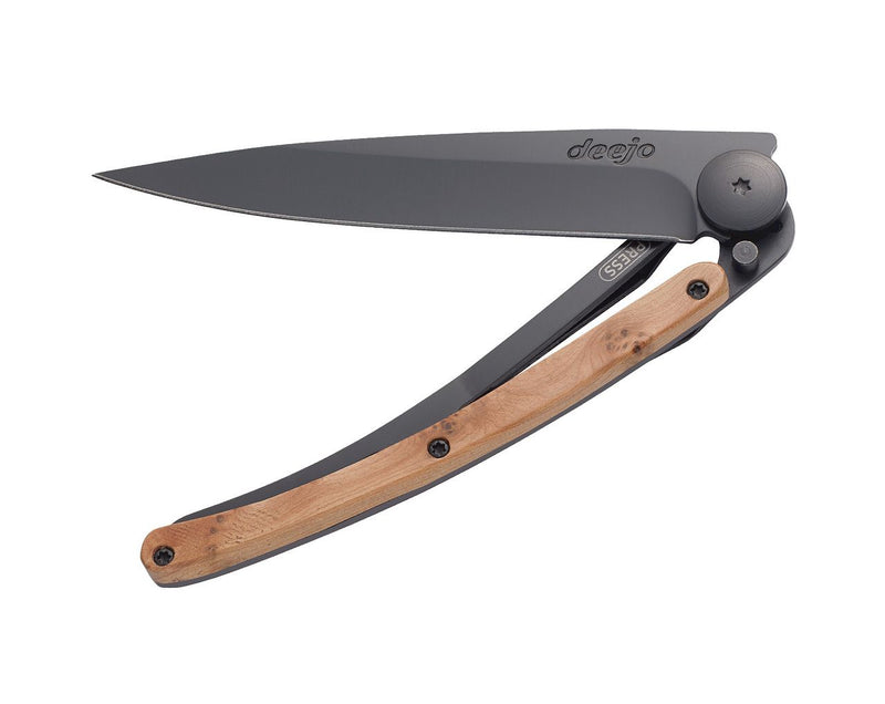 Deejo Black 37g Knife with Juniper Handle