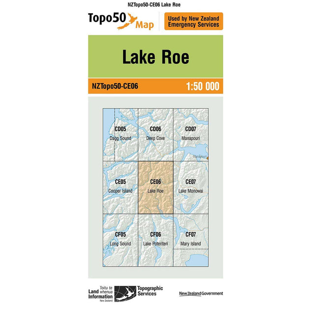 Map Lake Roe NZ Topo 50 Map CE06 Lake Roe | Gearshop NZ