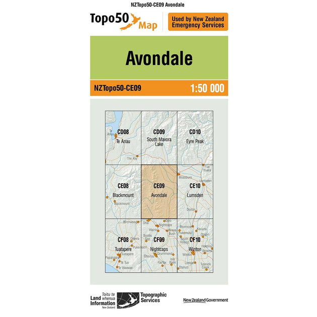 NZ Topo 50 Map CE09 Avondale | Gearshop NZ