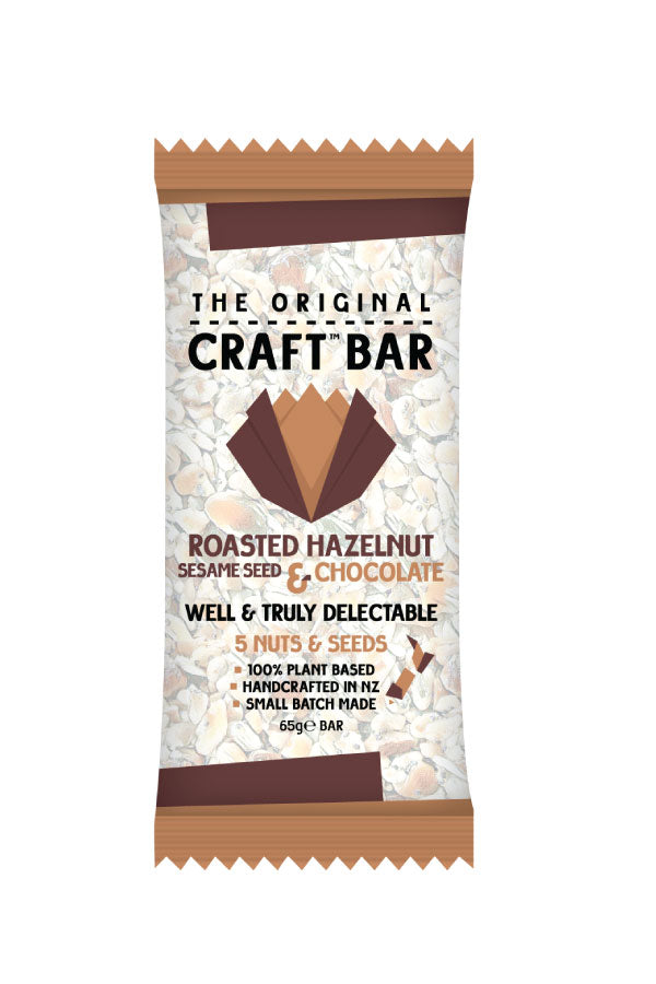 The Original Craft Bar Roasted Hazelnut, Sesame Seed & Chocolate Bar, 65g
