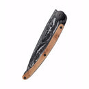 Deejo Black 37g Knife with Juniper Handle, Wave