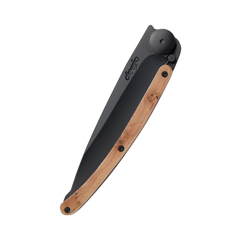 Deejo Black 37g Knife with Juniper Handle