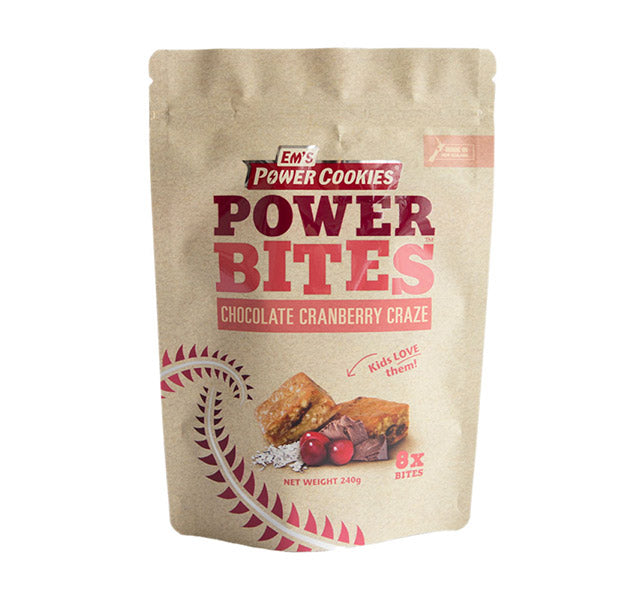 Em's Power Bites Pouch, Chocolate Cranberry Craze, 8 x 30g Each