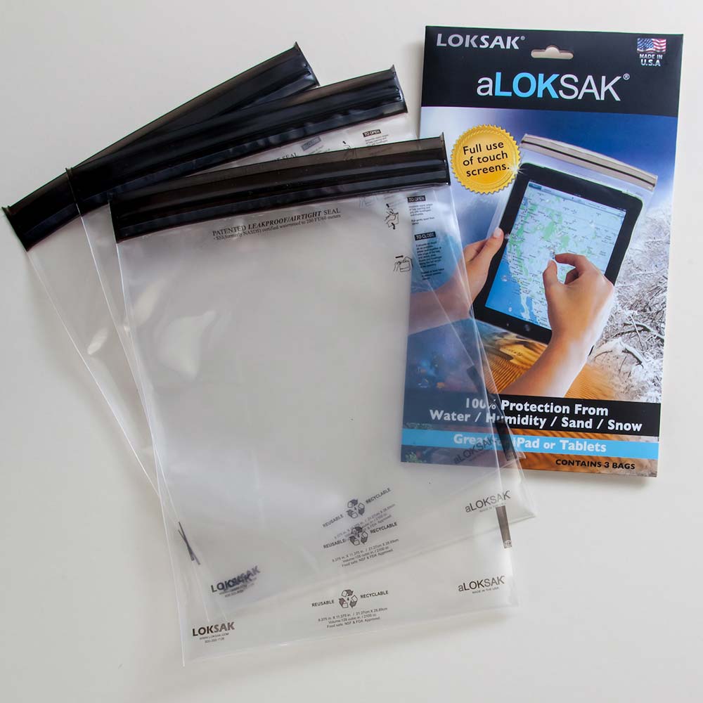 Aloksak Waterproof Protective Covers for Electronics, I-Pad, 3 Pack